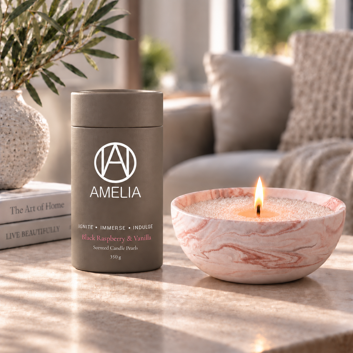 Scented Candle Pearls Gift Set